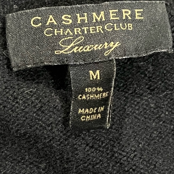 Cashmere Charter Club Luxury Black V Neck Pullover Sweater Womens size Medium - Picture 6 of 11